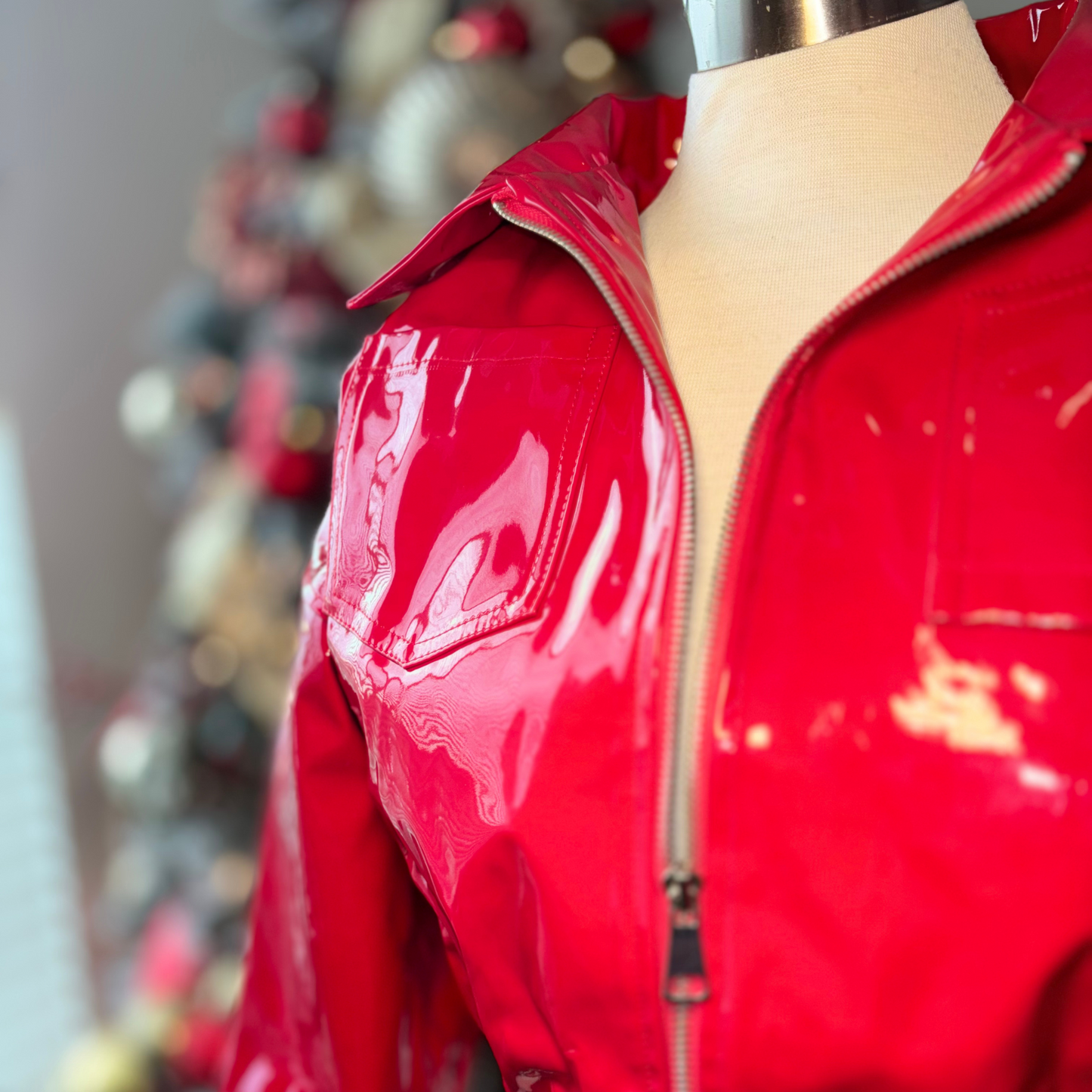 Cherry Red Stunner Cropped Jacket