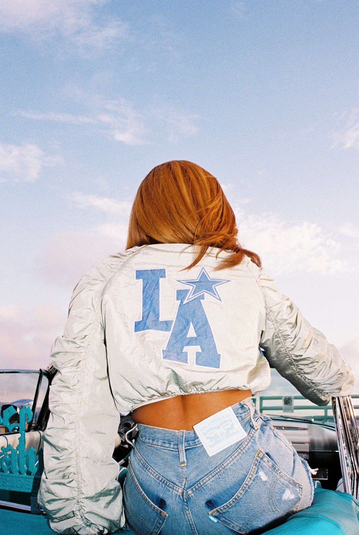 So LA Blue Cropped Jacket
