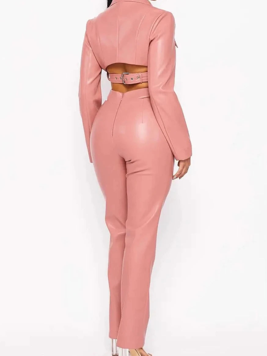 City Chic Cropped Top and Pants Set - Unparalleled Collection