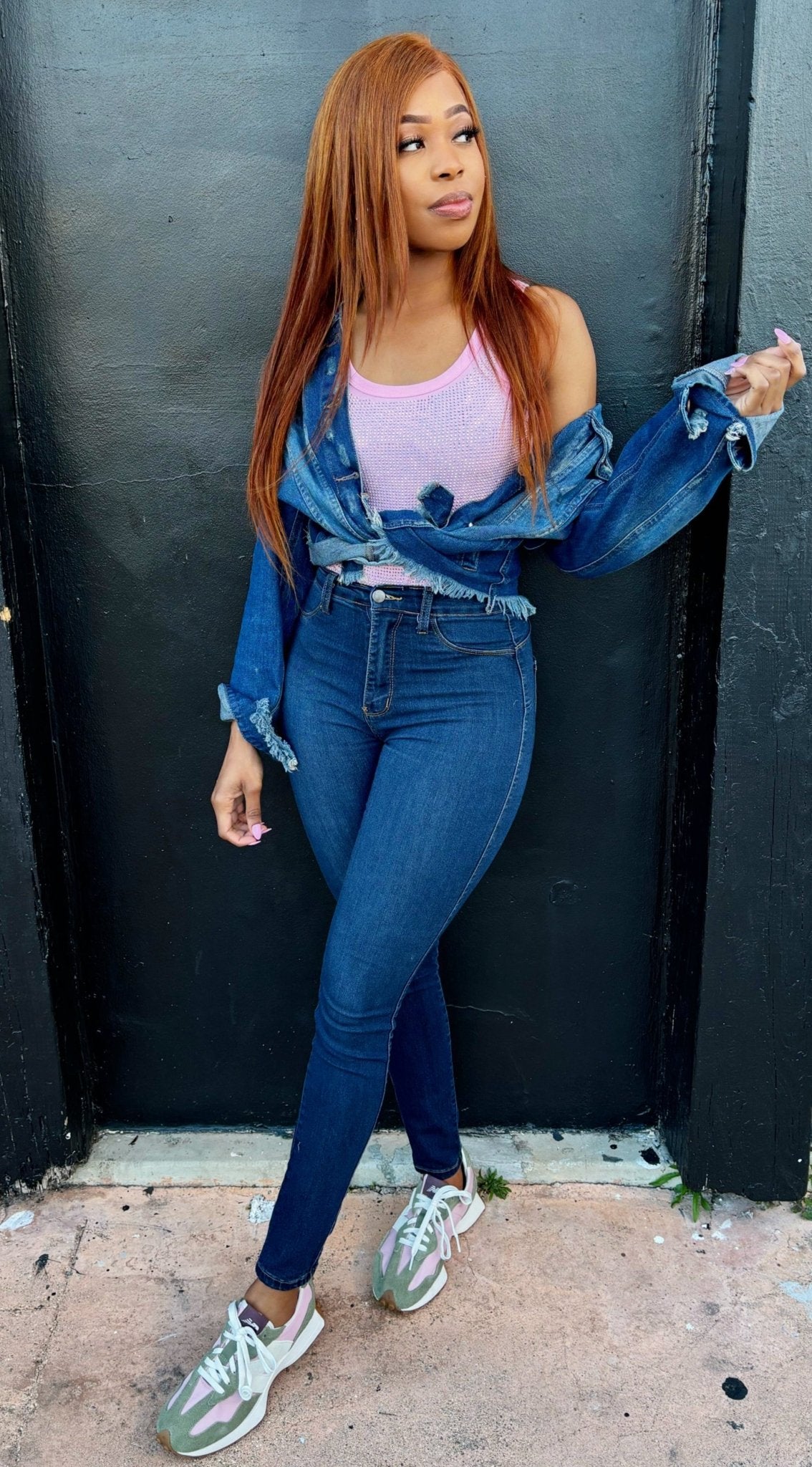 Earned It Rhinestone Bodysuit in Pink - Unparalleled Collection