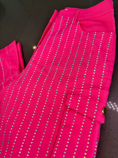 Something Sweet Rhinestone Cargo Pants