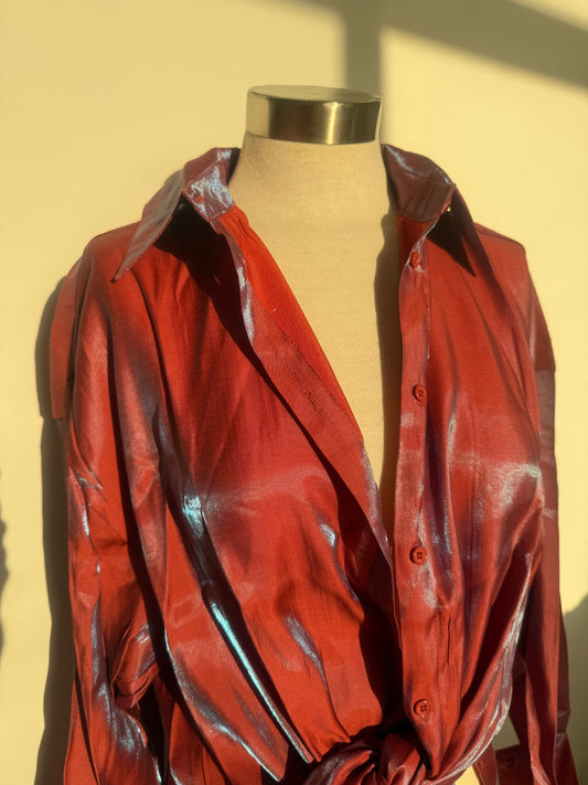 Made for Me Metallic Ombre Blouse