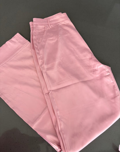 Rosé Luxe Satin Curvy Pants